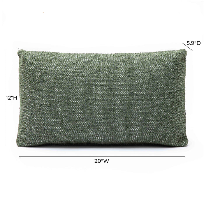 Malolo Green Basketweave 20 x 12 inch Rectangular Vegan-Down Pillow