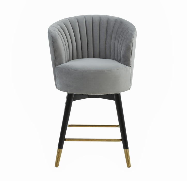 Liana Grey Velvet Swivel Stool