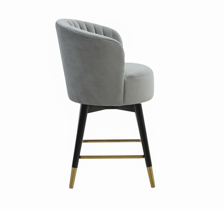 Liana Grey Velvet Swivel Stool