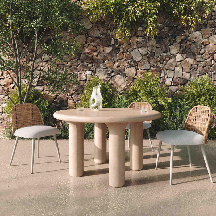 Barbara Cream Textured Indoor / Outdoor 47 inch Round Dining Table