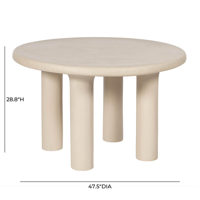 Barbara Cream Textured Indoor / Outdoor 47 inch Round Dining Table