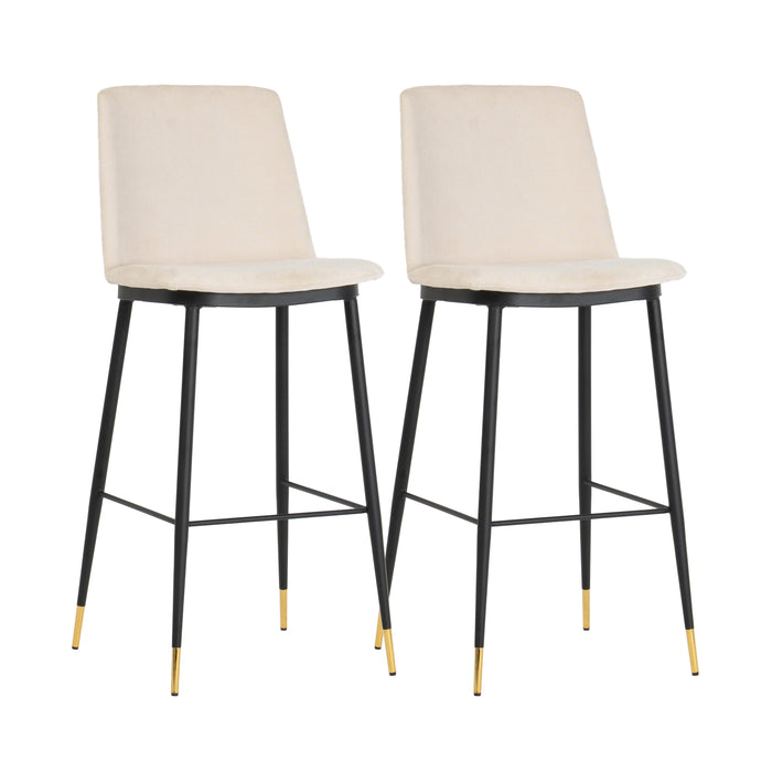 Evora Cream Velvet Counter Stool Set of 2
