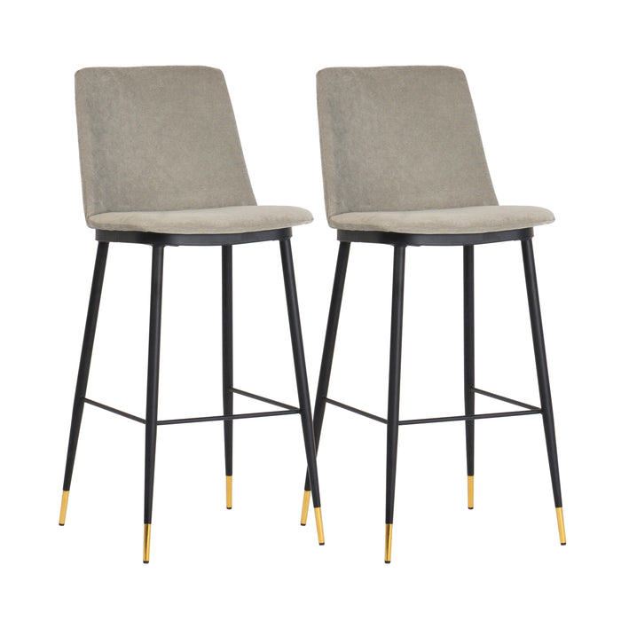 Evora Grey Velvet Counter Stool Set of 2