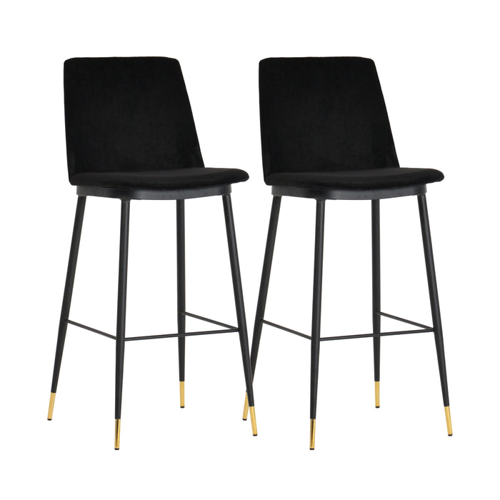 Evora Black Velvet Counter Stool Set of 2