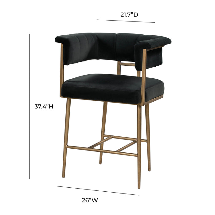 Astrid Grey Velvet Counter Stool - UK