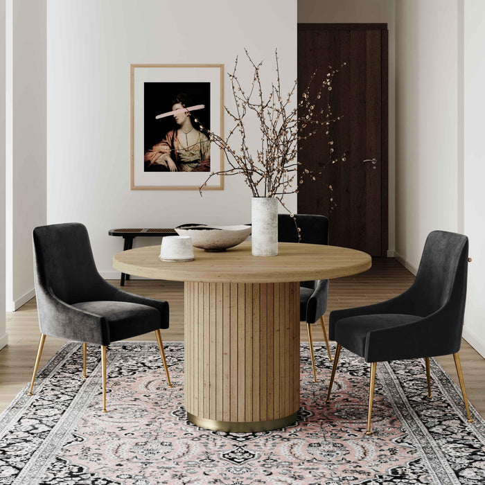 Chelsea Natural Oak Wood Round Dining Table - UK