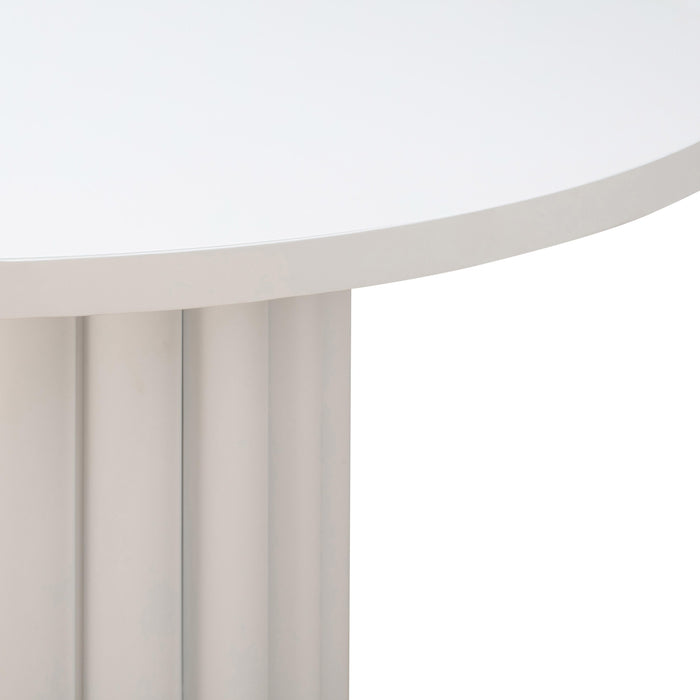 Kali 55 Inch White Round Dining Table - UK