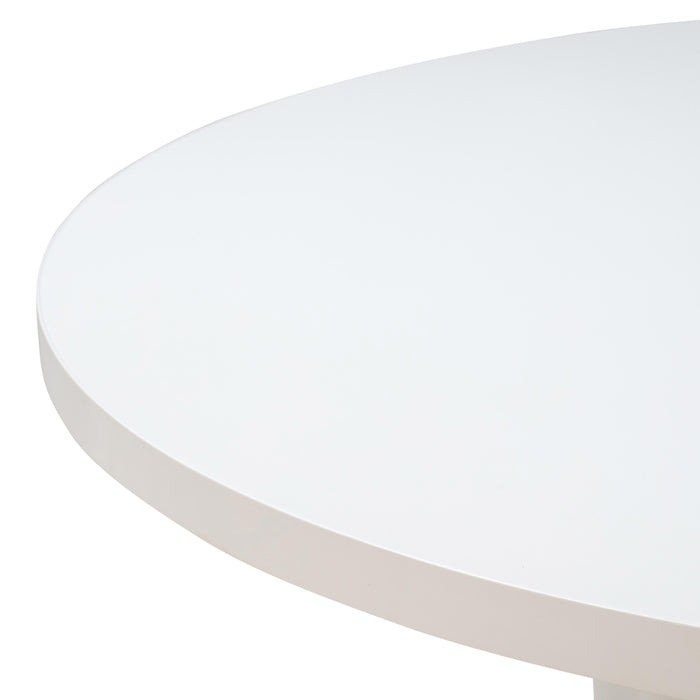 Kali 55 Inch White Round Dining Table - UK