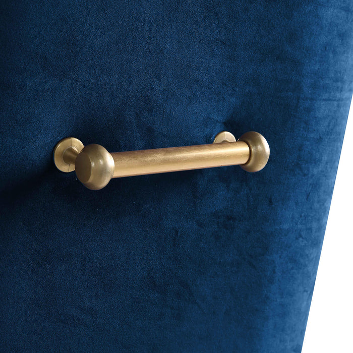 Beatrix Navy Velvet Side Chair - UK