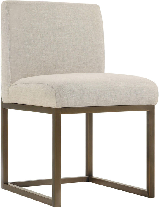 Haute Beige Linen Chair in Brass - UK