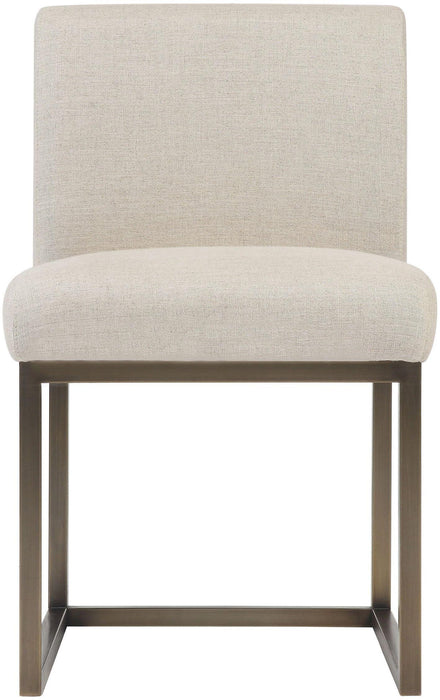 Haute Beige Linen Chair in Brass - UK