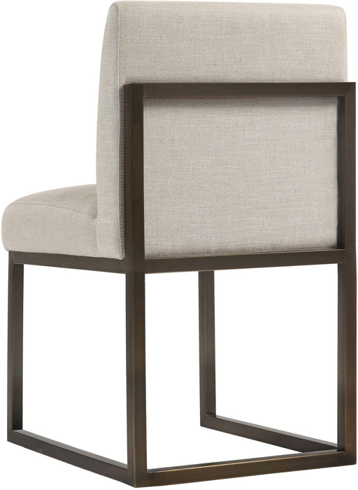Haute Beige Linen Chair in Brass - UK