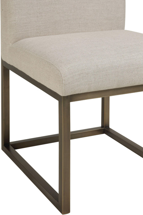 Haute Beige Linen Chair in Brass - UK