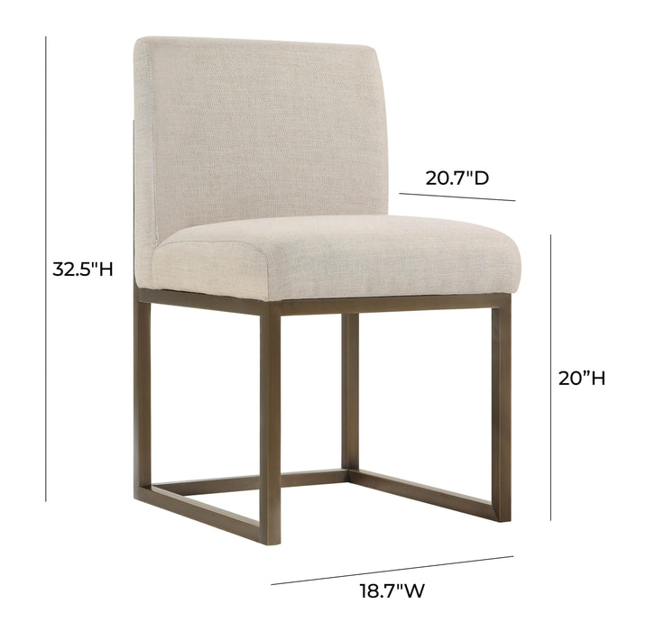 Haute Beige Linen Chair in Brass - UK