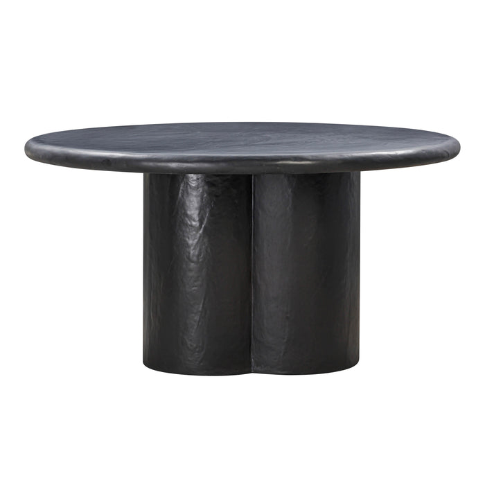 Elika Black Faux Plaster Round Dining Table - UK