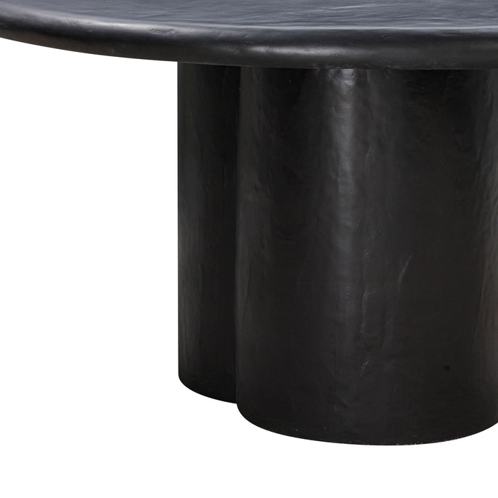 Elika Black Faux Plaster Round Dining Table - UK