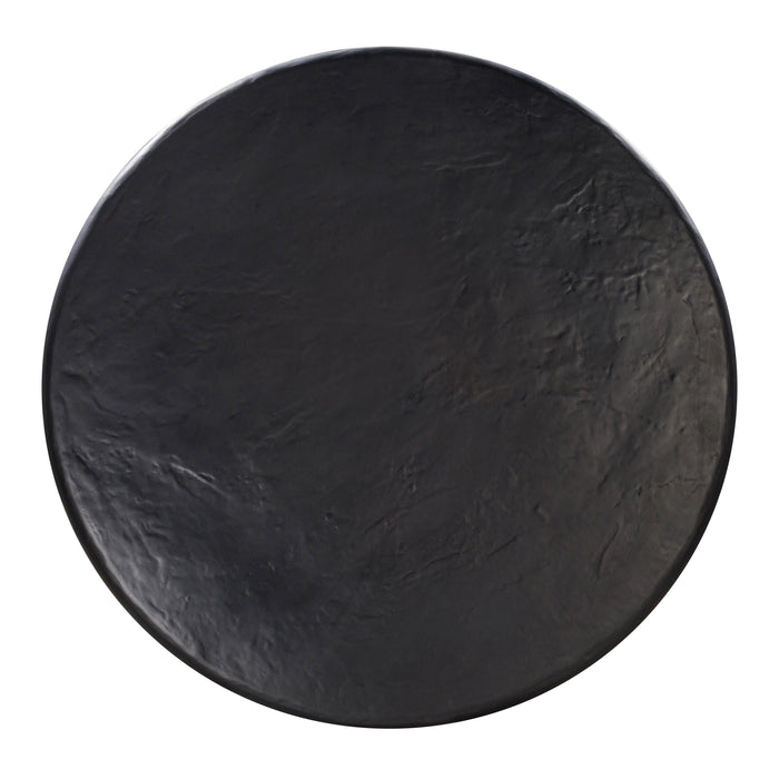 Elika Black Faux Plaster Round Dining Table - UK