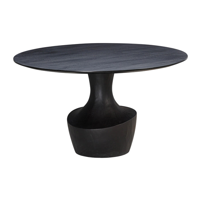 Gevra Black Acacia & Faux Plaster Dining Table - UK