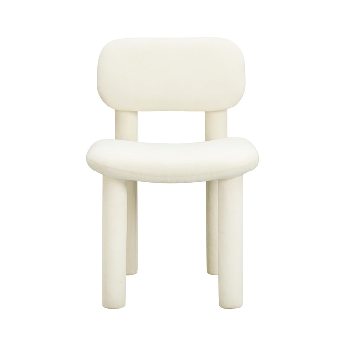 Elise Ivory White Performance Velvet Dining Chair