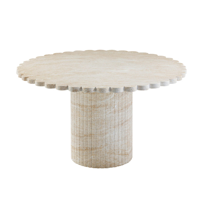 Blossom Washed Travertine Finish Indoor / Outdoor 54 inch Round Dining Table