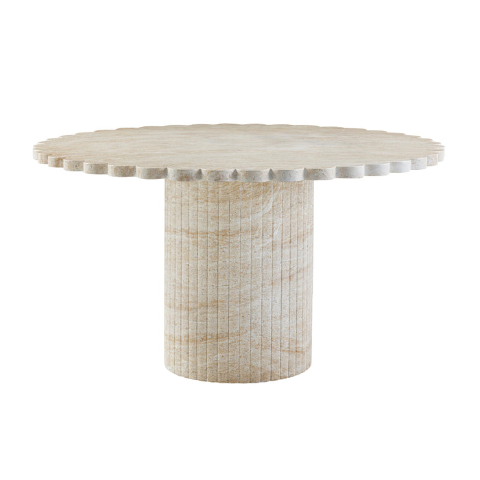Blossom Washed Travertine Finish Indoor / Outdoor 54 inch Round Dining Table