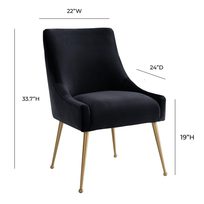 Beatrix Black Velvet Side Chair - UK