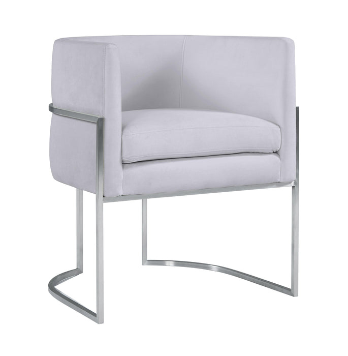Giselle Grey Velvet Dining Chair with Silver Leg - UK