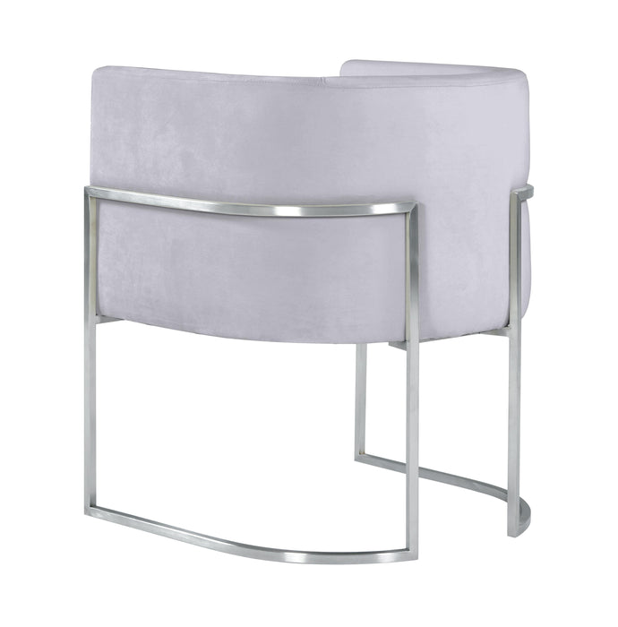 Giselle Grey Velvet Dining Chair with Silver Leg - UK