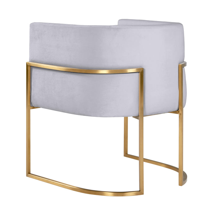 Giselle Grey Velvet Dining Chair with Gold Leg - UK