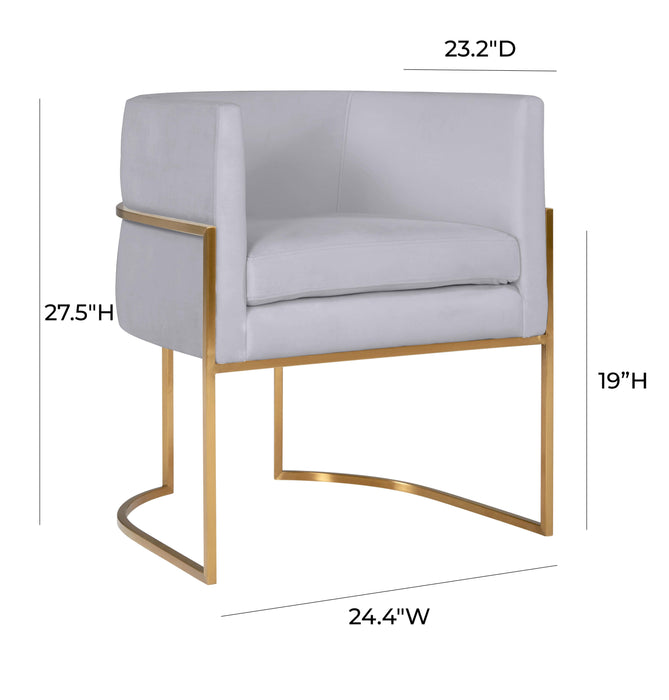 Giselle Grey Velvet Dining Chair with Gold Leg - UK