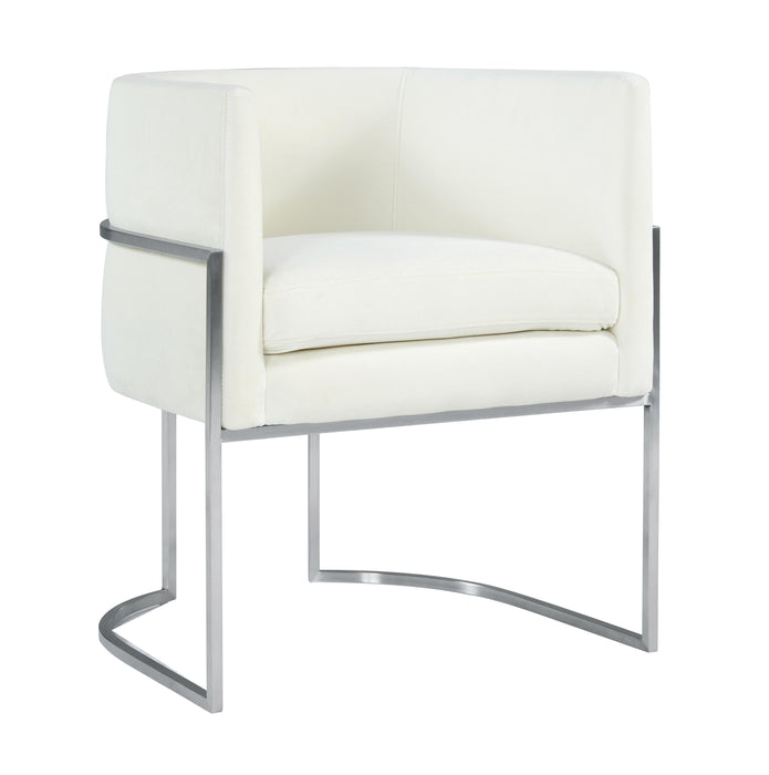 Giselle Cream Velvet Dining Chair Silver Leg - UK