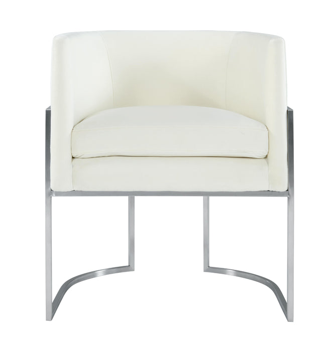 Giselle Cream Velvet Dining Chair Silver Leg - UK
