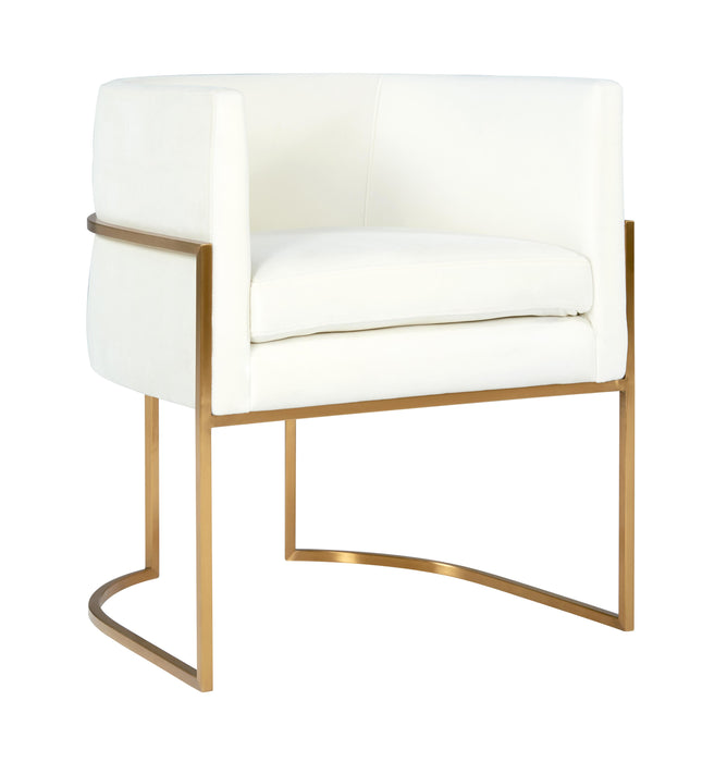 Giselle Cream Velvet Dining Chair Gold Leg - UK