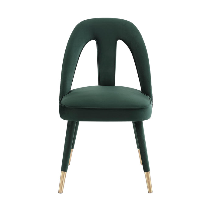 Petra Forest Green Velvet Side Chair - UK