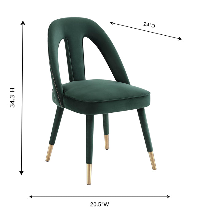 Petra Forest Green Velvet Side Chair - UK