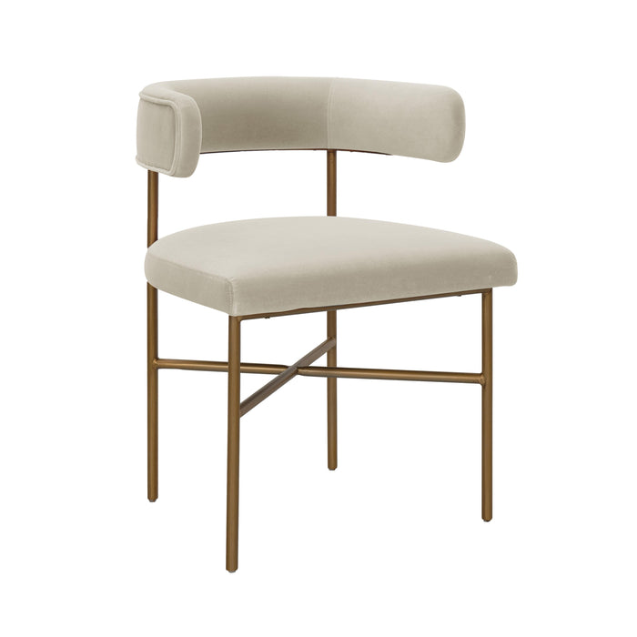 Kim Velvet Chair in Cream - UK