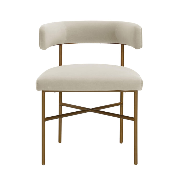 Kim Velvet Chair in Cream - UK