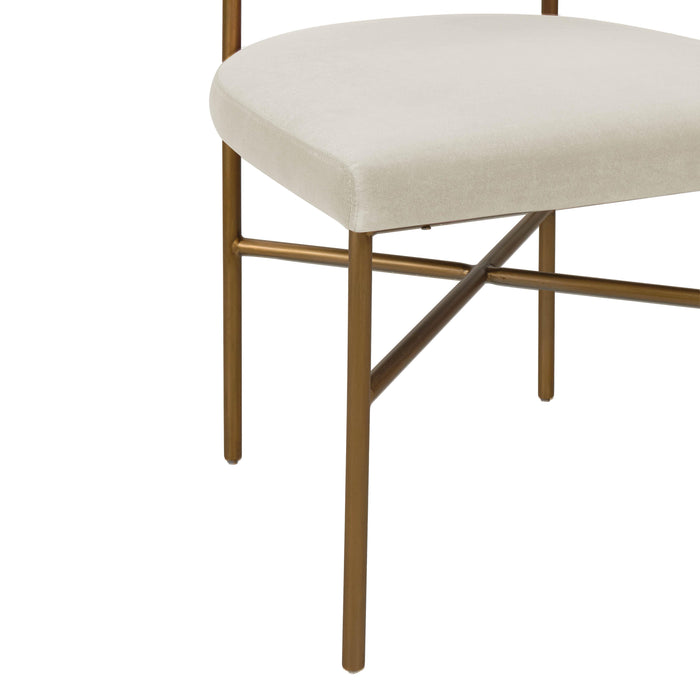 Kim Velvet Chair in Cream - UK