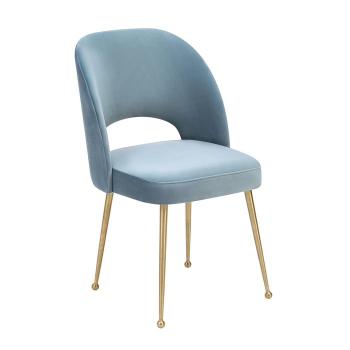 Swell Sea Blue Velvet Chair - UK