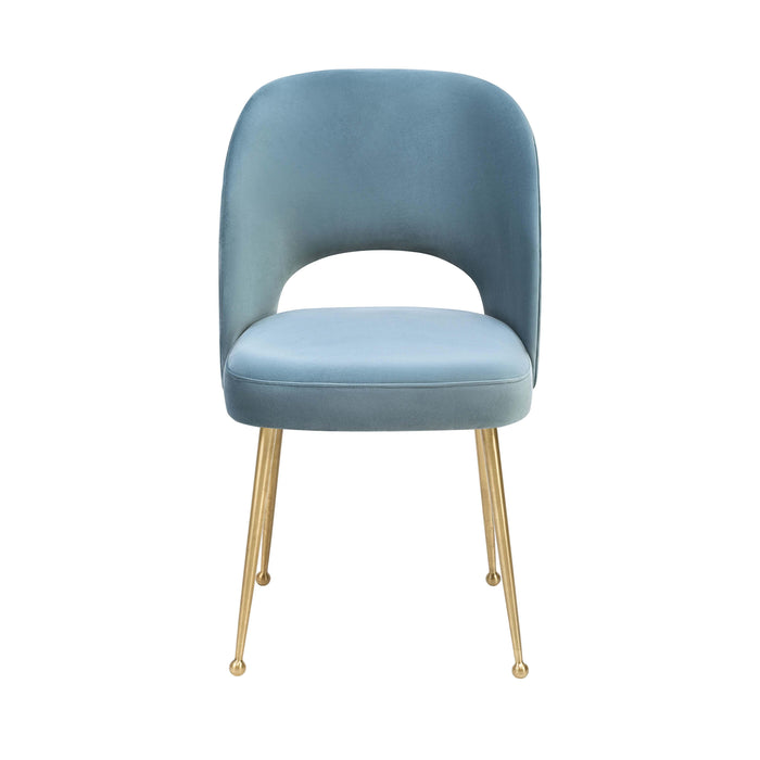 Swell Sea Blue Velvet Chair - UK