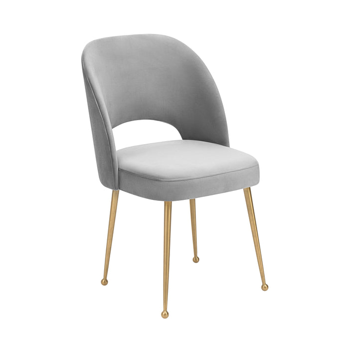 Swell Light Grey Velvet Chair
