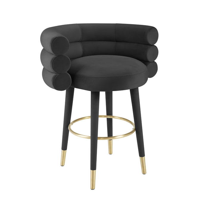 Betty Black Velvet Counter Stool - UK