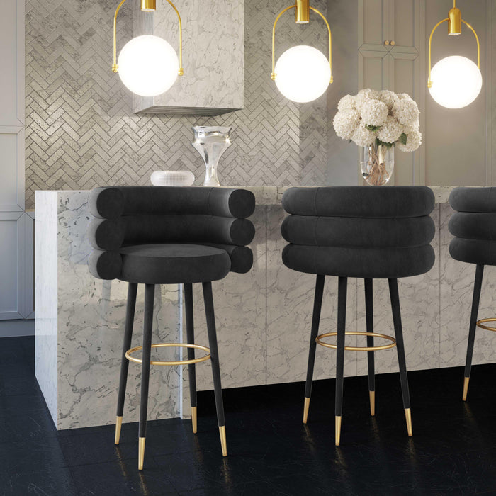 Betty Black Velvet Counter Stool - UK