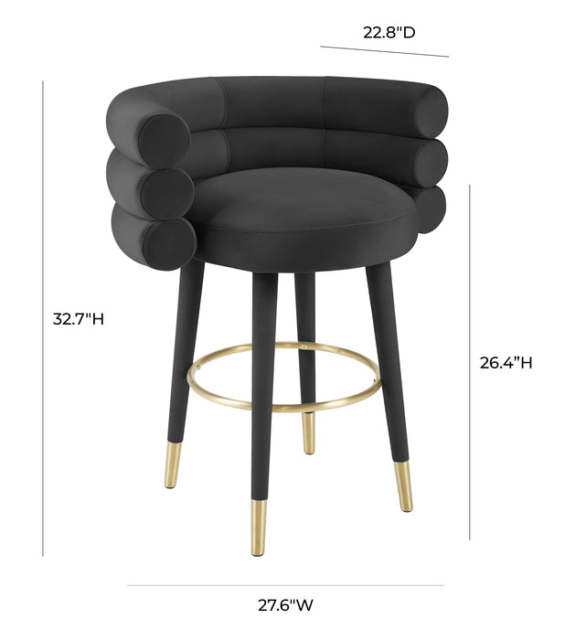 Betty Black Velvet Counter Stool - UK