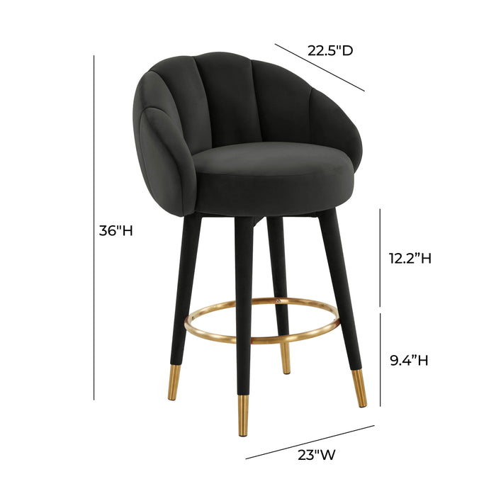 Myla Black Swivel Counter Stool - UK