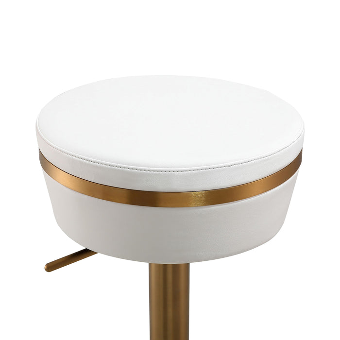 Astro White and Gold Adjustable Stool - UK