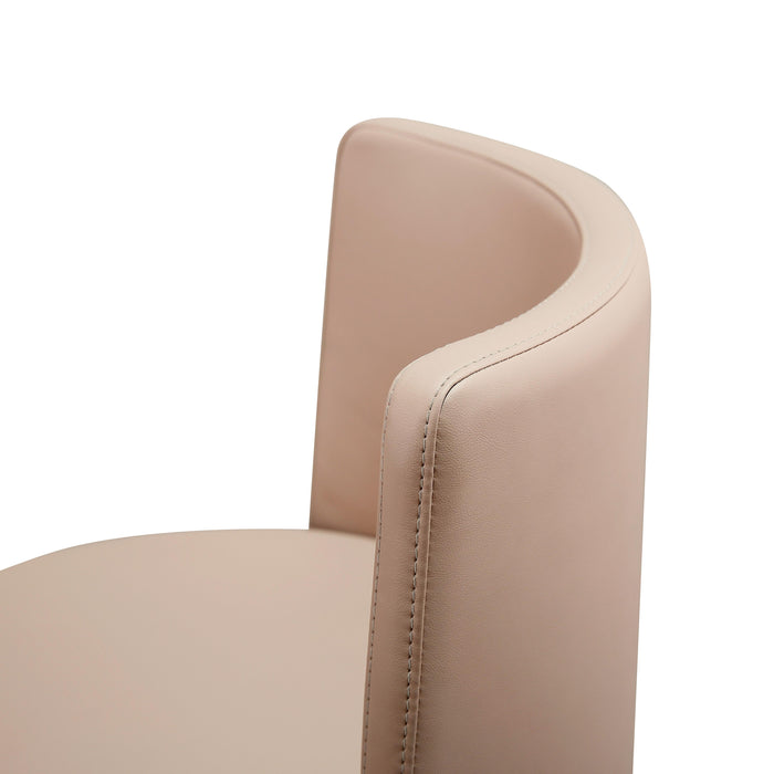 Loosha Cafe Au Lait Performance Vegan Leather and Rose Gold Adjustable Stool - UK