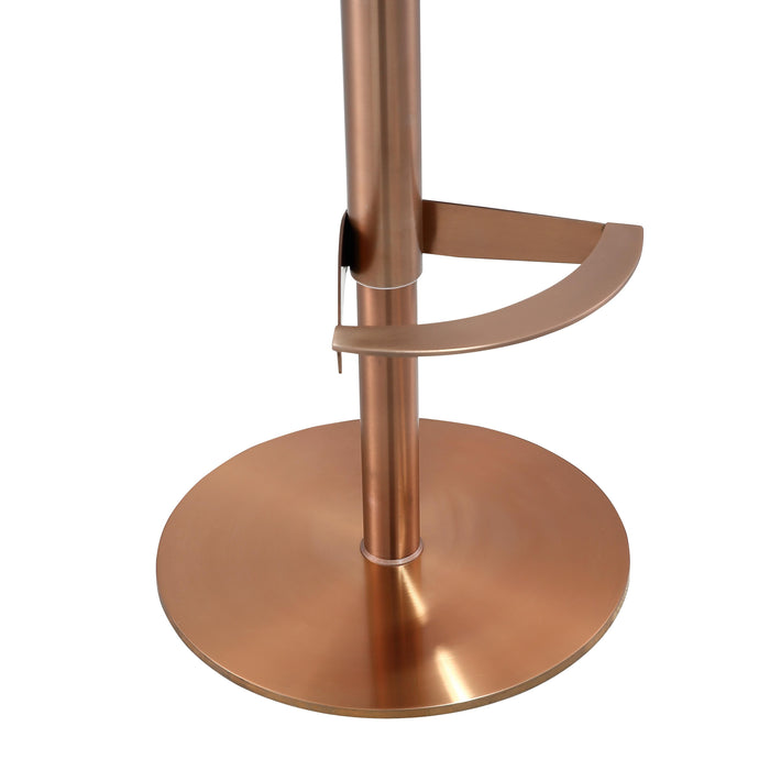 Loosha Cafe Au Lait Performance Vegan Leather and Rose Gold Adjustable Stool - UK