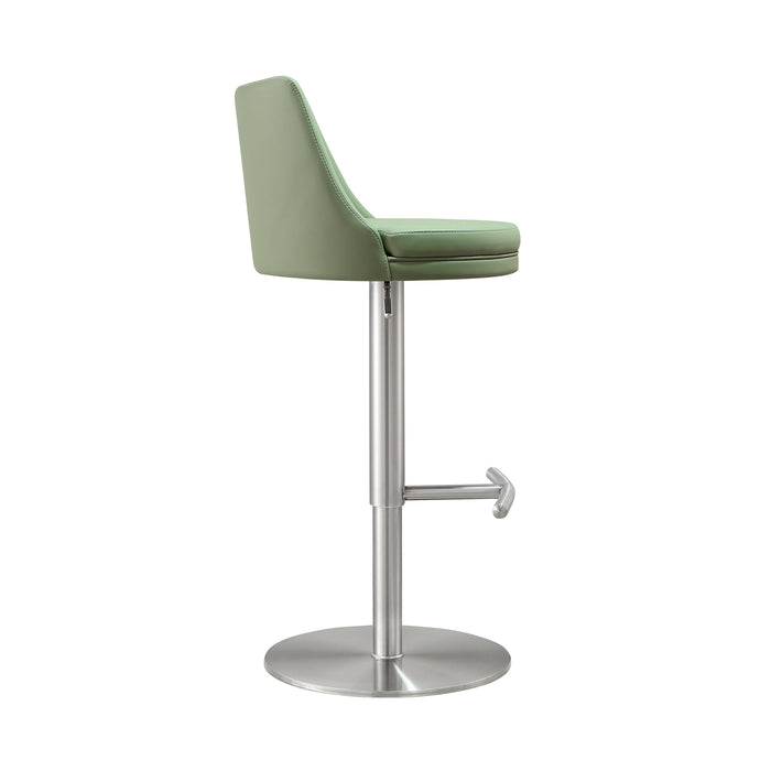 Reagan Sea Foam Green and Silver Adjustable Stool - UK