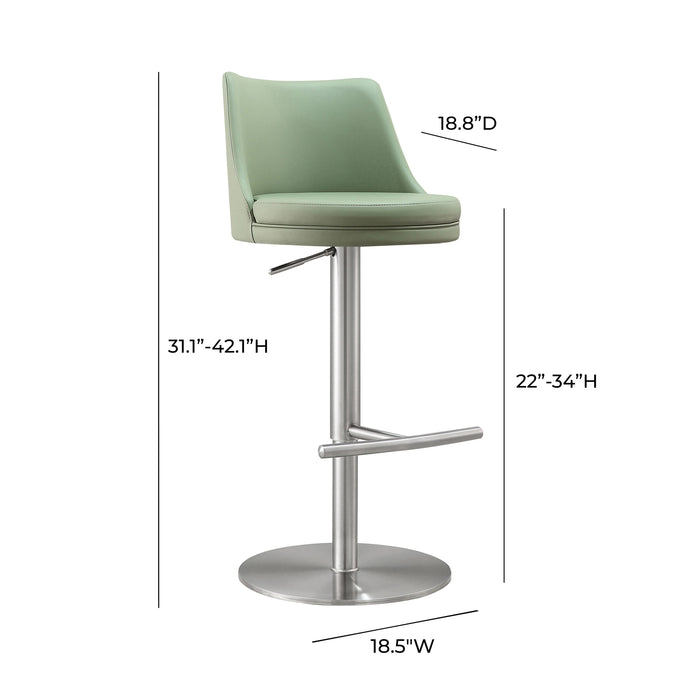 Reagan Sea Foam Green and Silver Adjustable Stool - UK